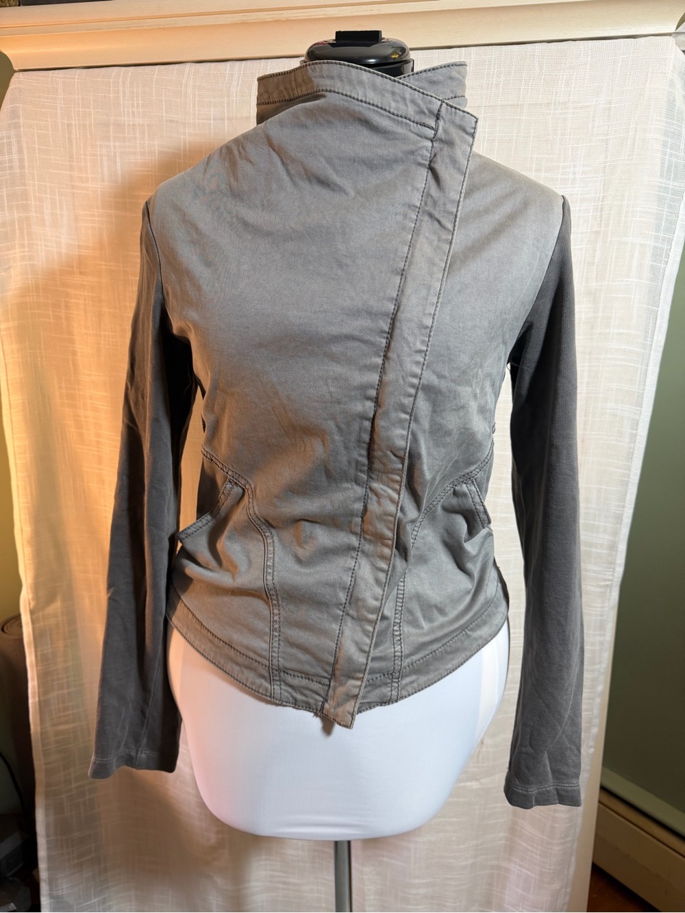 Marrakech Gray Asymmetrical Zip Moto Jacket - Size Small